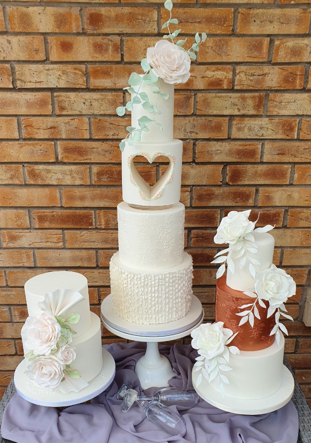 Three wedding cakes