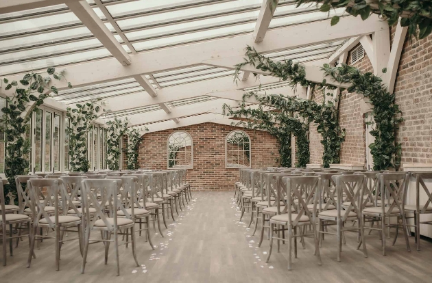Inside The Orangery at Foxtail Barns Wedding Venue