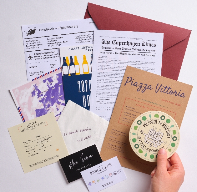 a puzzle pack with lots of paper and clues