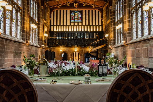 St Mary’s Guildhall wedding breakfast set up